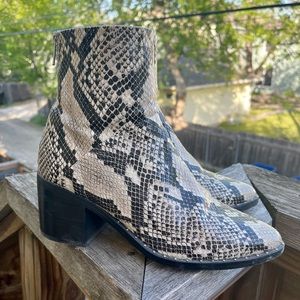 Pointy Studded Snakeskin Boots